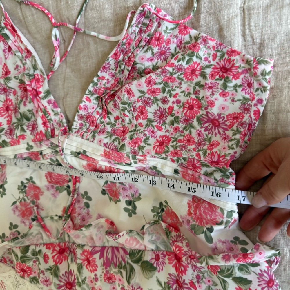 For Love & Lemons Pink and White Floral Lace Maxi Dress - Picture 10 of 16